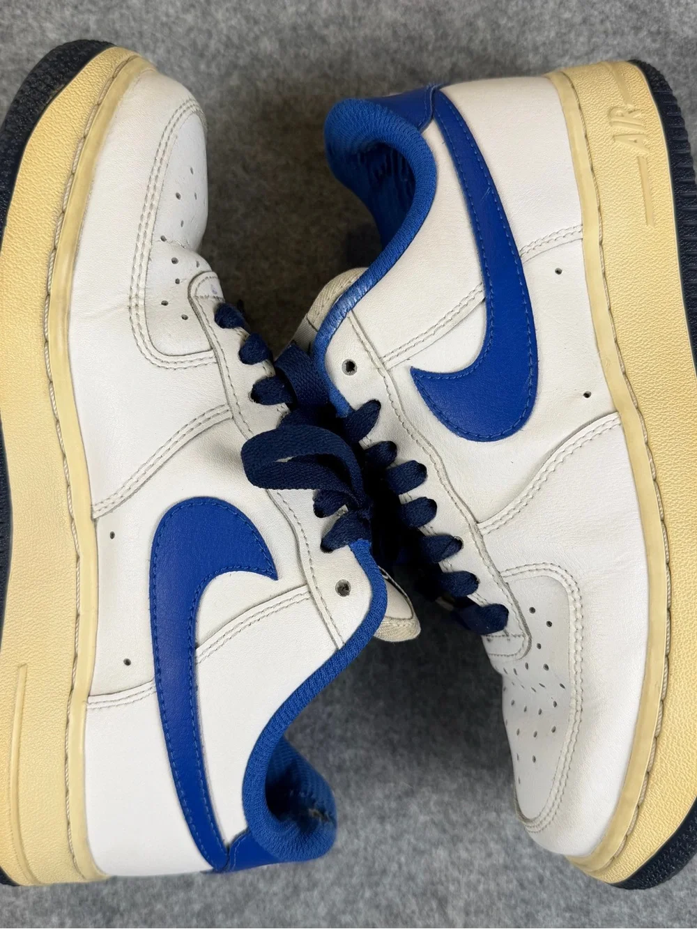 Nike Air Force 1 Low Custom White Royal Blue Sneakers Shoes 6.5 Melisa READ